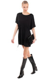ANNA RACHELE Trapeze Dress Size IT 44 / M Black Drawcord Waist Made in Italy gallery photo number 2