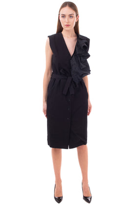 RRP €1095 TOME Robe Dress Size US 4 / XS Ruffle Button Front Belted Made in USA gallery photo number 4