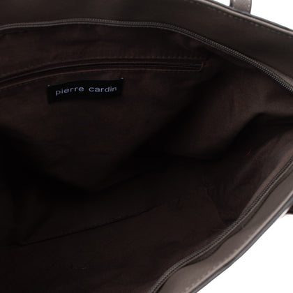 PIERRE CARDIN Tote Bag Large PVC Leather Saffiano Panel Two Handles Zip Closure gallery photo number 6