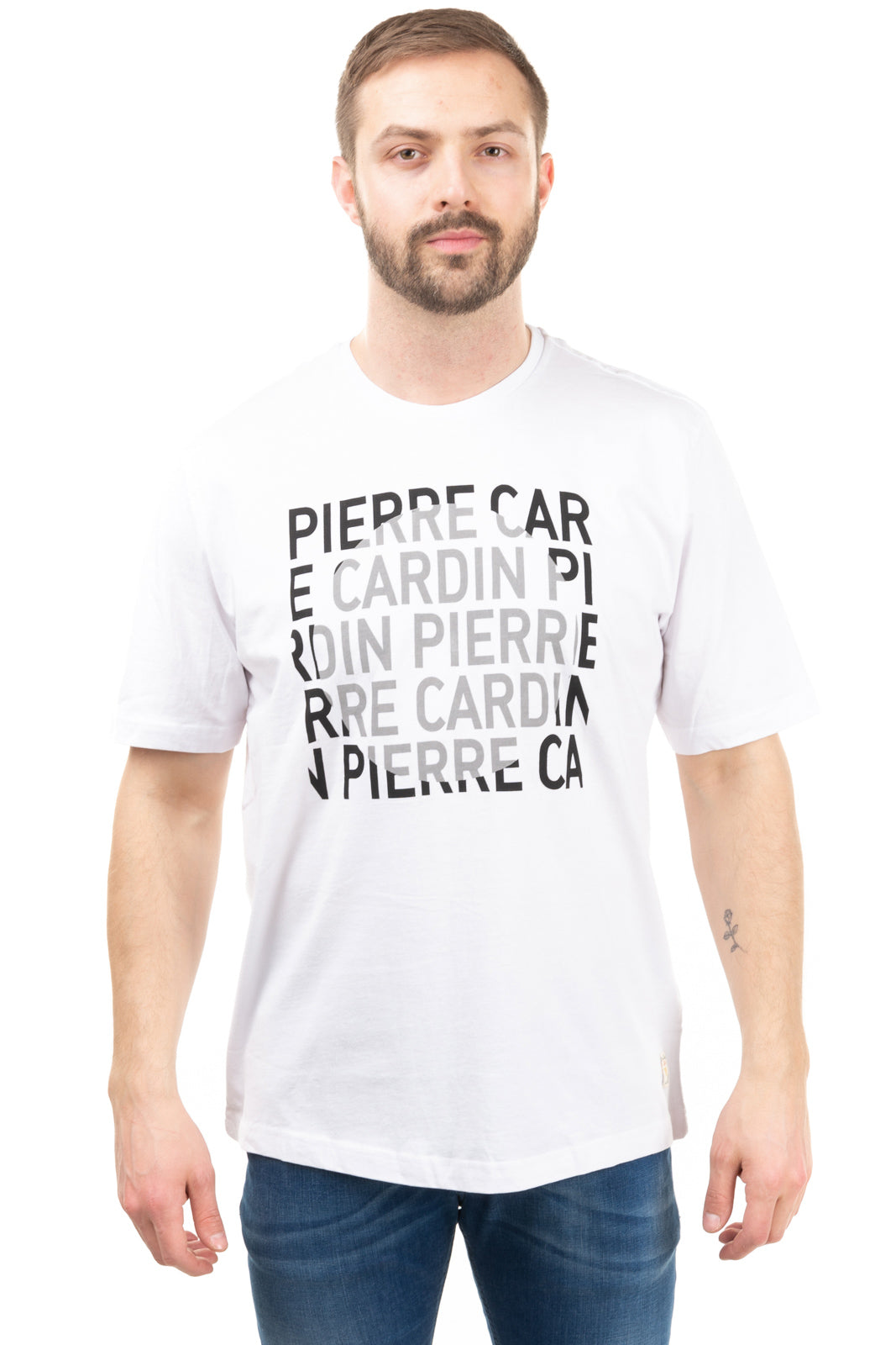 PIERRE CARDIN T-Shirt Top Size M Printed Logo Short Sleeve gallery main photo