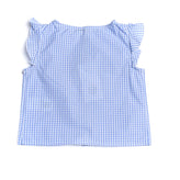 8 KIDS Top Blouse Size 4Y Gingham Pattern Ruffle Trim Made in Italy gallery photo number 2