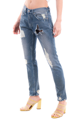 RRP €135 OAK Jeans Size 24 Ripped Style Garment Dye Button Fly Made in USA gallery photo number 3