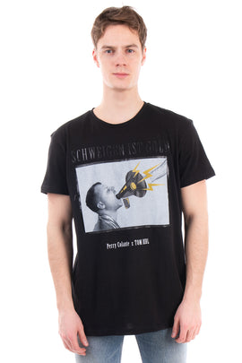 TOM REBL x PERRY COLANTE T-Shirt Top Size XXL 'SCHWEIGEN IST GOLD' Made in Italy