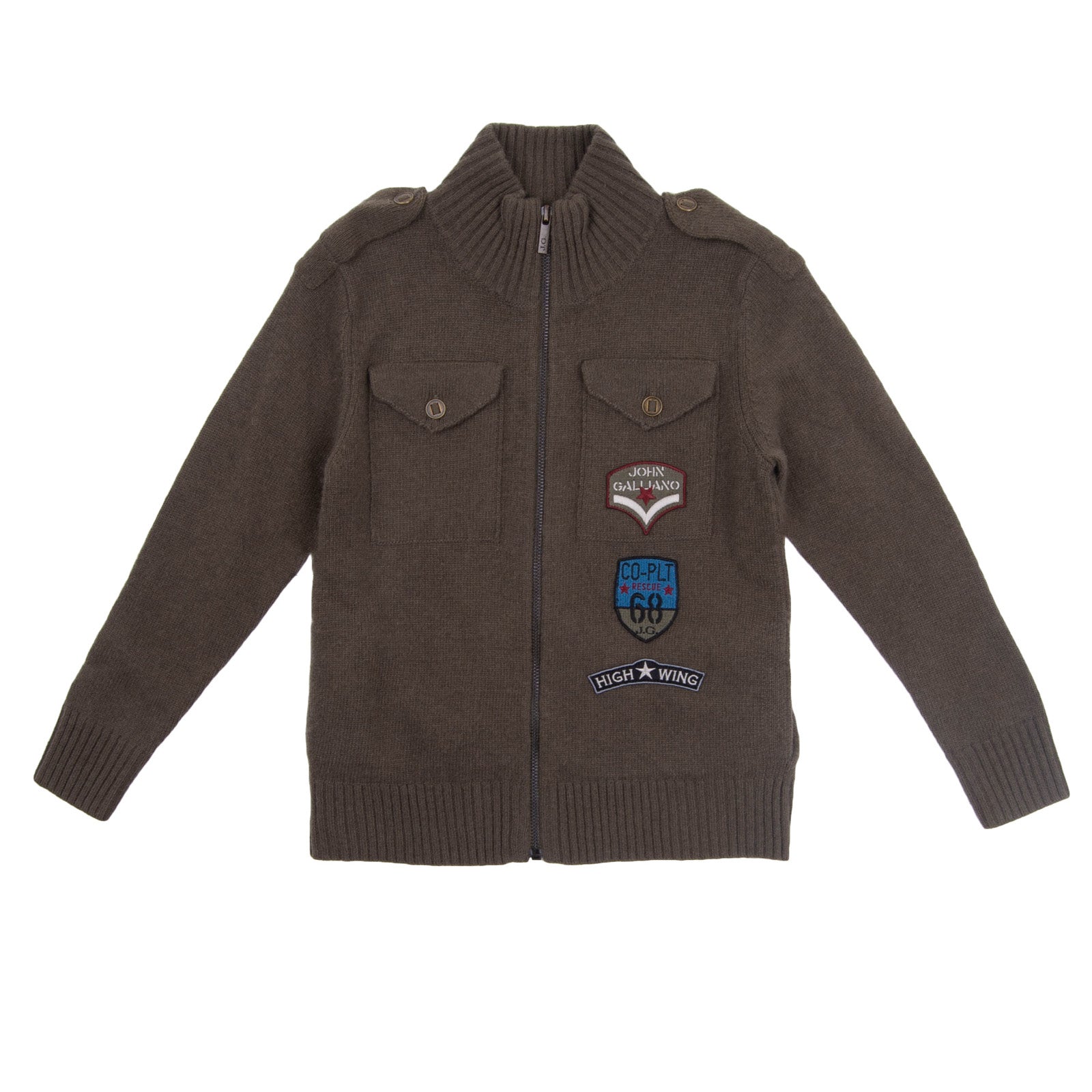 RRP€160 JOHN GALLIANO Cardigan Size 8Y Angora & Wool Blend Patches Shoulder gallery main photo