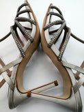 RRP €135 BIBI LOU Satin T-Strap Sandals Size 38 UK 5 US 8 Heel Rhinestones Chain gallery photo number 9