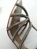RRP €135 BIBI LOU Satin T-Strap Sandals Size 38 UK 5 US 8 Heel Rhinestones Chain gallery photo number 8