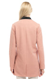 ONLY Coat Size M Light Pink Fully Lined Textured Popper Front Round Neck gallery photo number 4
