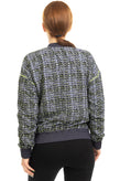 MAAJI Bomber Jacket Size L Optical Pattern Perforated Full Zip Ribbed Neck gallery photo number 5