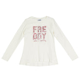 FREDDY T-Shirt Top Size 5-6Y / 118-130CM Coated Zebra Pattern Logo Long Sleeve gallery photo number 1