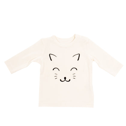 NAME IT T-Shirt Top Size 0-1M / 50CM Kitty Face Print Front Crew Neck gallery photo number 1