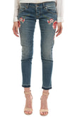 RRP €210 ATOS LOMBARDINI Jeans Size 26 Stretch Distressed Style Faded Floral gallery photo number 2
