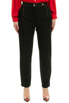 RRP €150 CRISTINAEFFE Trousers Size 42 / S Stretch Black Contrast Stitching gallery photo number 2