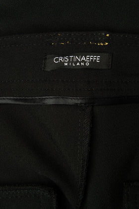 RRP €150 CRISTINAEFFE Trousers Size 42 / S Stretch Black Contrast Stitching gallery photo number 6