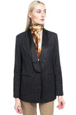 WEILI ZHENG Blazer Jacket Size XS Pinstripe Single Breasted Shawl Lapel gallery photo number 3