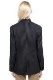WEILI ZHENG Blazer Jacket Size XS Pinstripe Single Breasted Shawl Lapel gallery photo number 5