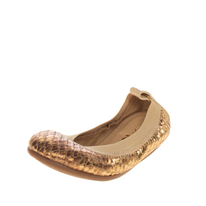 YOSI SAMRA Ballerina Shoes Size 20 UK 4 US 5 Snakeskin Pattern Metallic Effect