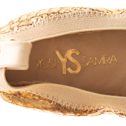 YOSI SAMRA Ballerina Shoes Size 20 UK 4 US 5 Snakeskin Pattern Metallic Effect gallery photo number 6