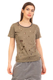 RRP€140 PINKO T-Shirt Top Size L Destroyed Embellished Crew Neck Made in Italy gallery photo number 2