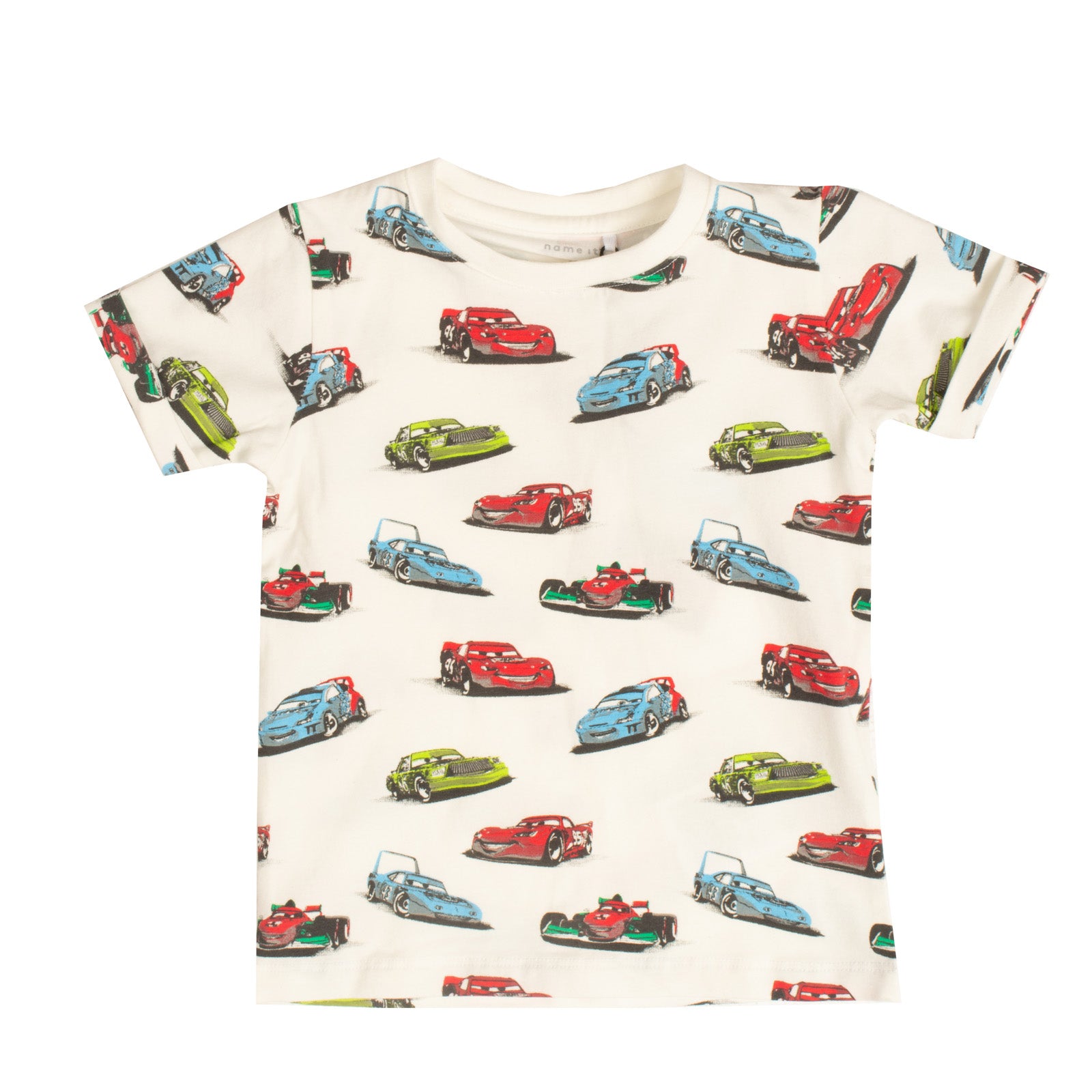 NAME IT T-Shirt Top Size 9-12M / 80CM Printed 'Cars' Turn Up Cuffs Short Sleeve gallery main photo
