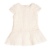 SHE.VER CHIC Flippy Dress Size 6M Ivory Embroidered Short Sleeve Crew Neck gallery photo number 1