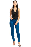 RRP €150 CRISTINAEFFE Tailored Trousers Size IT 38 Stretch Flat Front Zip Fly gallery photo number 1