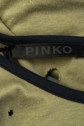PINKO T-Shirt Top Size XL Destroyed Style Rhinestoned Short Sleeve Made in Italy gallery photo number 6