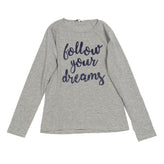 PATRIZIA PEPE Kids T-Shirt Top Size TA / 18Y Melange Coated 'Follow Your Dreams' gallery photo number 1