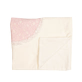 RRP €210 LADIA CHIC Velour Blanket Two Tone Floral Lace -Ruffle Made in Italy gallery photo number 4