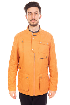 JEAN BIANI Jacket Size 52 / XL Orange Partly Lined Full Zip Stand-Up Collar gallery photo number 2