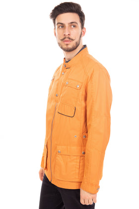 JEAN BIANI Jacket Size 52 / XL Orange Partly Lined Full Zip Stand-Up Collar gallery photo number 3