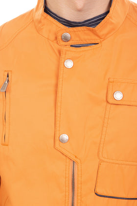 JEAN BIANI Jacket Size 52 / XL Orange Partly Lined Full Zip Stand-Up Collar gallery photo number 5