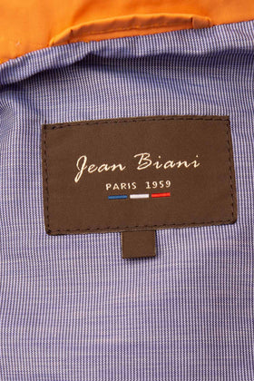 JEAN BIANI Jacket Size 52 / XL Orange Partly Lined Full Zip Stand-Up Collar gallery photo number 7