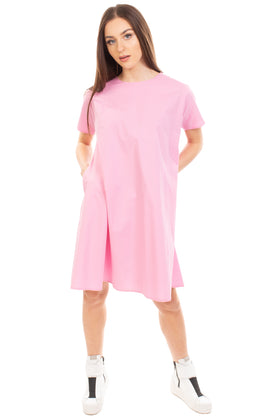 RRP €230 M BY MAIOCCI Trapeze Dress Size 38 / S Pink Short Sleeve  Crew Neck gallery photo number 1