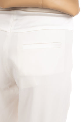 RRP€115 PIANURASTUDIO Cady Trousers Size 46 / XL Stretch White Low Waist Zip Fly gallery photo number 5
