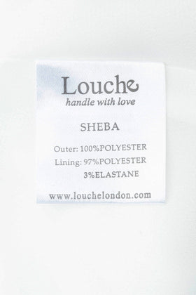 LOUCHE Crepe Flared Dress Size 10 / S White Fully Lined Pleated Keyhole Back gallery photo number 7