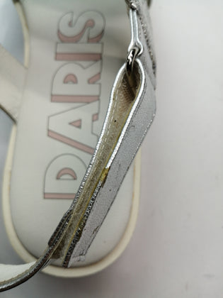 LOLLIPOPS Slingback Sandals EU37 UK4 US7 Criss Cross Metallic Made in Portugal gallery photo number 8