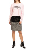 RRP €240 GOEN.J Faux Fur Straight Skirt Size S Two Tone Striped Pattern Zip Back gallery photo number 2