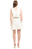 RRP €230 MAJE Jacquard Fit & Flare Dress Size 3 L Overlay Mesh Made in France gallery photo number 4