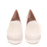 MINI MISS KG Satin Loafer Shoes EU 31.5 UK 13 US 1 Faux Fur Pom Poms Rhinestone gallery photo number 3
