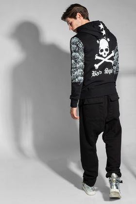 RRP €255 BAD SPIRIT By MASSIMO SABBADIN Hoodie Size S Coated Skull Made in Italy gallery photo number 4