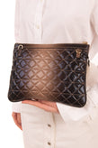 SECRET PON-PON Clutch Bag Pouch Quilted Ombre Effect Closure gallery photo number 5