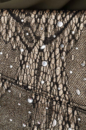 CHIARA P Glitter & Lace Clutch Evening Bag HANDMADE Rhinestones Chain Strap gallery photo number 6
