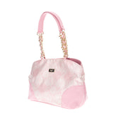 RRP€200 BLUGIRL BLUMARINE Tote Bag Floral Pattern Shiny Partly Chain Handles gallery photo number 9