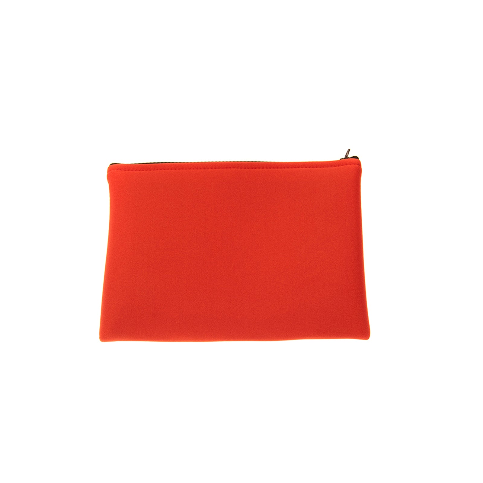 SARAH JANE Neoprene Clutch Bag Pouch Orange Zipped Made in Italy gallery main photo