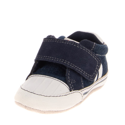 GEOX RESPIRA Baby Denim & Leather Sneakers Size 18 UK 2.5 US 3 Breathable Logo gallery photo number 2