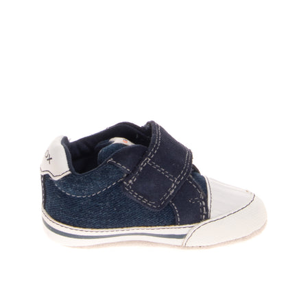 GEOX RESPIRA Baby Denim & Leather Sneakers Size 18 UK 2.5 US 3 Breathable Logo gallery photo number 5