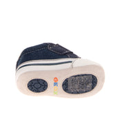 GEOX RESPIRA Baby Denim & Leather Sneakers Size 18 UK 2.5 US 3 Breathable Logo gallery photo number 7
