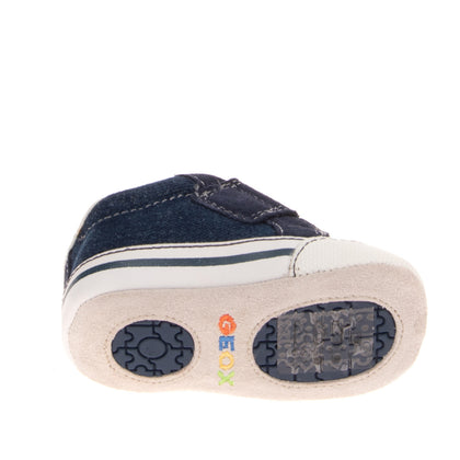 GEOX RESPIRA Baby Denim & Leather Sneakers Size 17 UK 1.5 US 2  Antibacterial gallery photo number 7