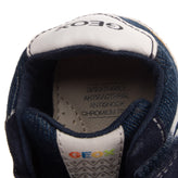 GEOX RESPIRA Baby Denim & Leather Sneakers Size 18 UK 2.5 US 3 Breathable Logo gallery photo number 9
