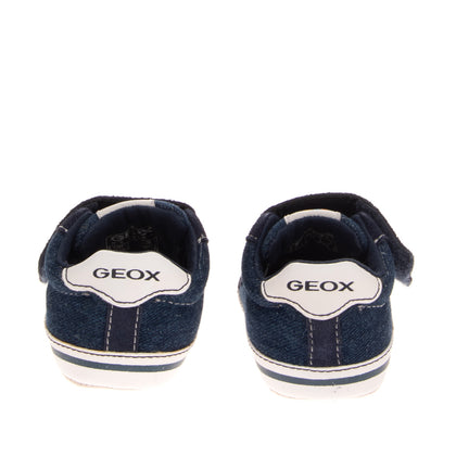 GEOX RESPIRA Baby Denim & Leather Sneakers Size 18 UK 2.5 US 3 Breathable Logo gallery photo number 6